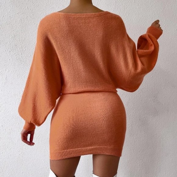 Orange Womens Batwing Sweater - Picture 2 of 4